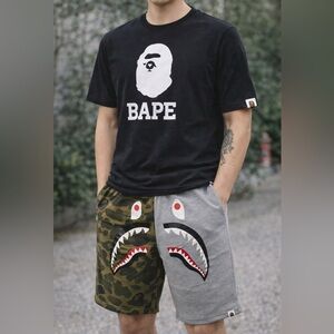 Bape The Bathing Ape Split Camo Shark Shorts. Small/Medium.
